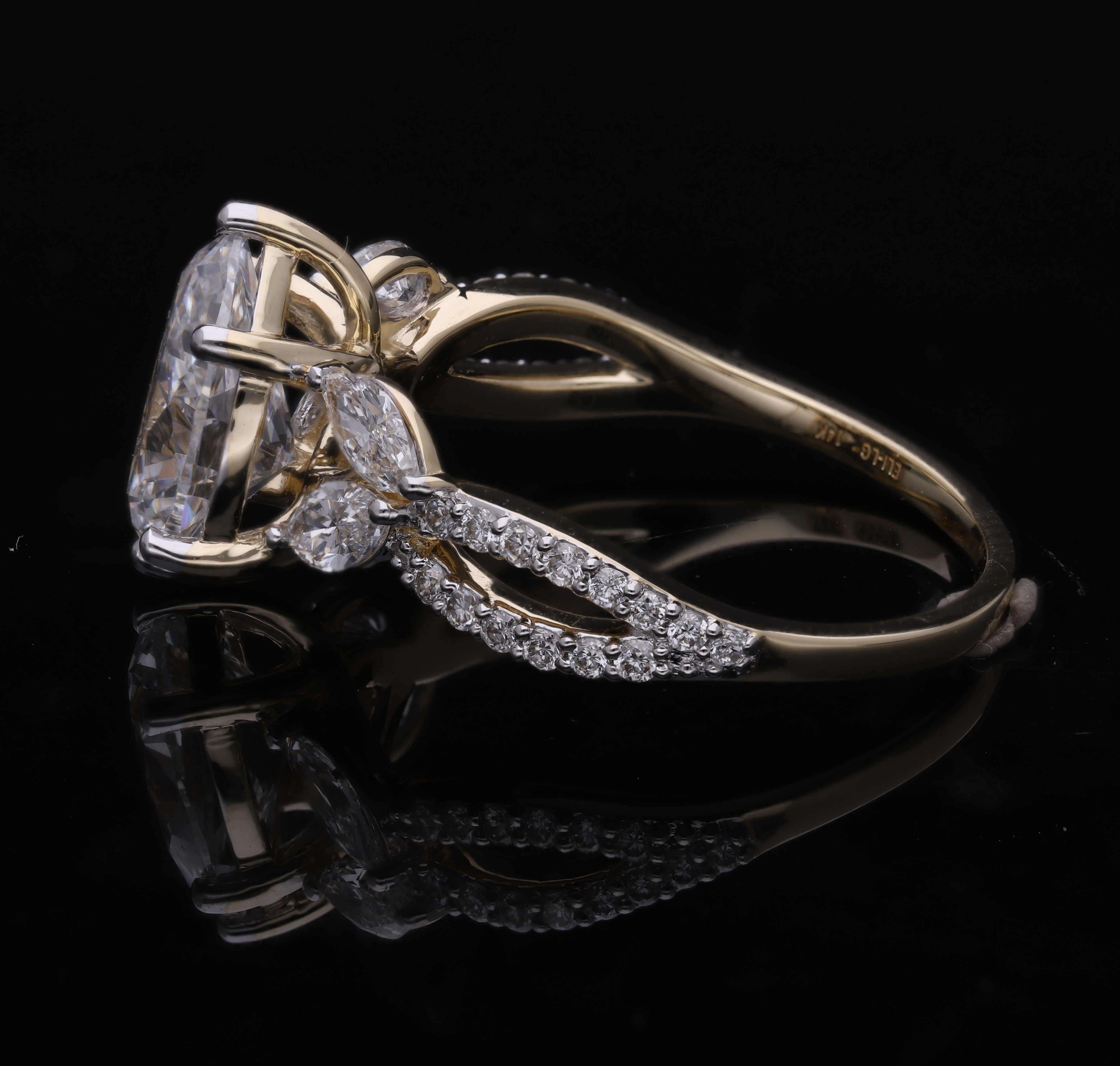 Pear Cut and Marquise Lab-Grown Diamond Infinity Band Engagement Ring