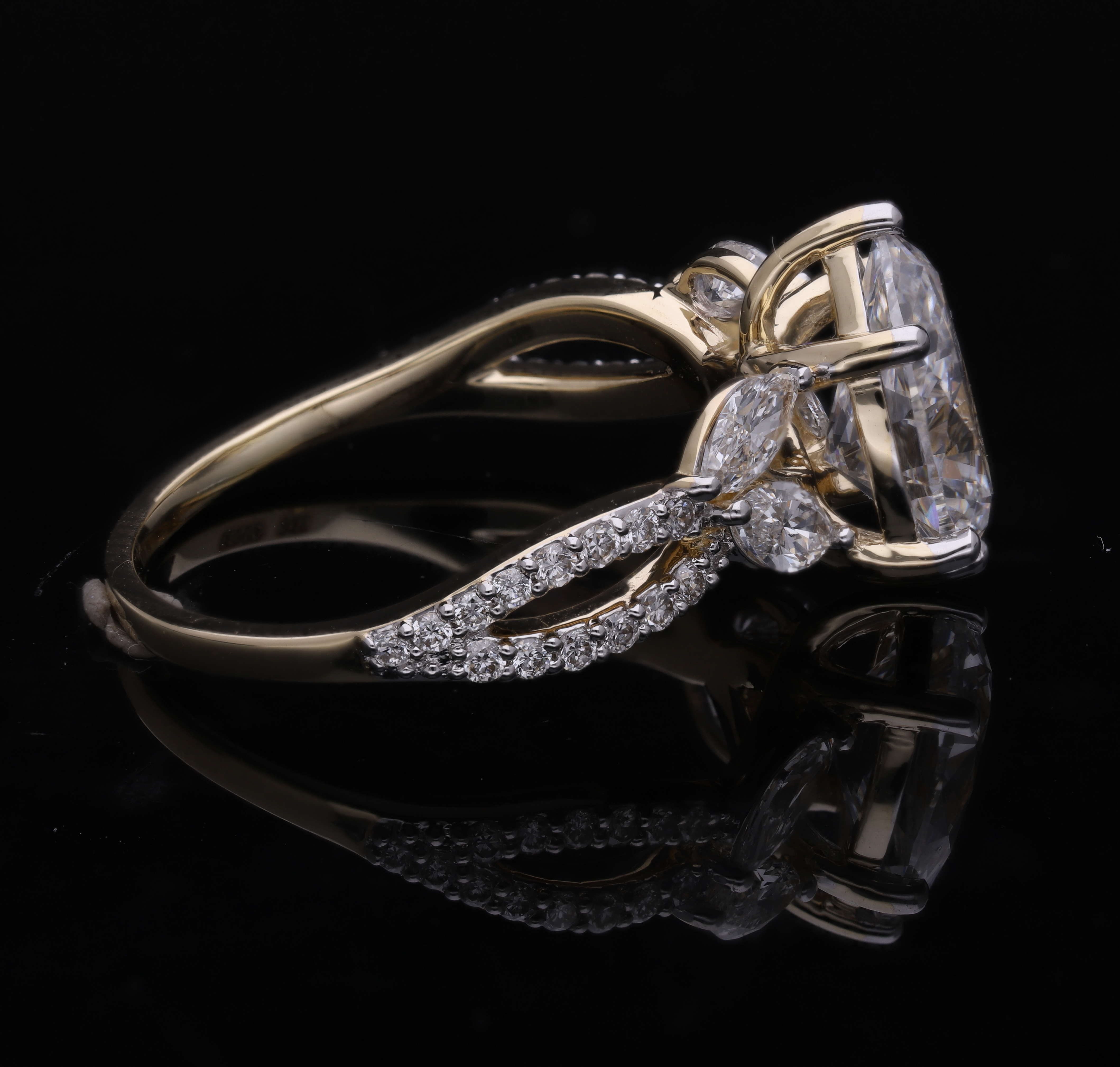 Pear Cut and Marquise Lab-Grown Diamond Infinity Band Engagement Ring
