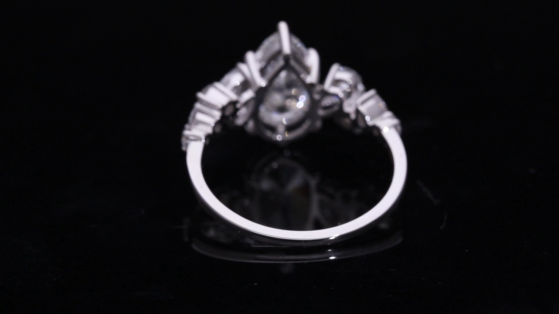 Pear Cut Lab-Grown Diamond Multi-Stone Engagement Ring
