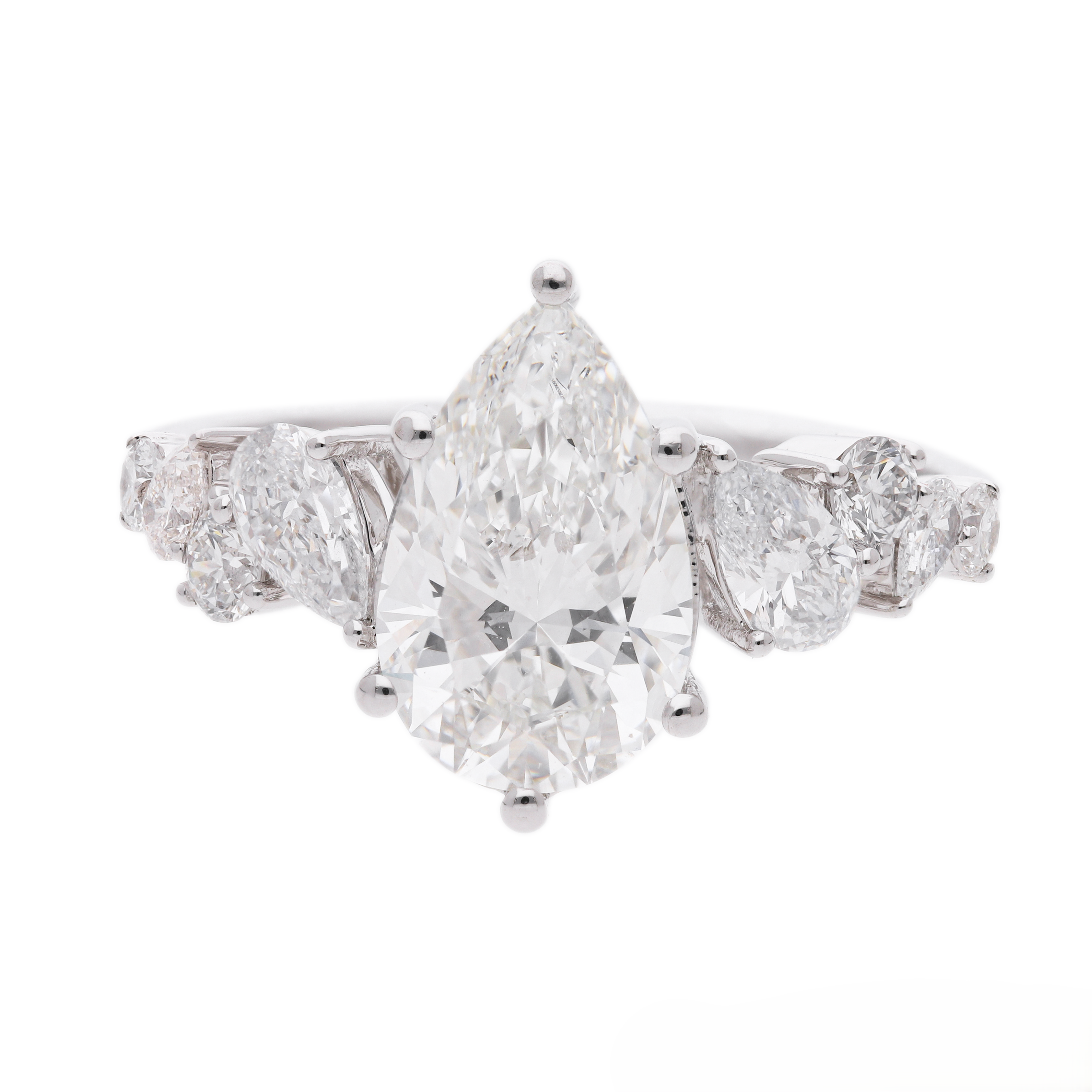 Pear Cut Lab-Grown Diamond Multi-Stone Engagement Ring