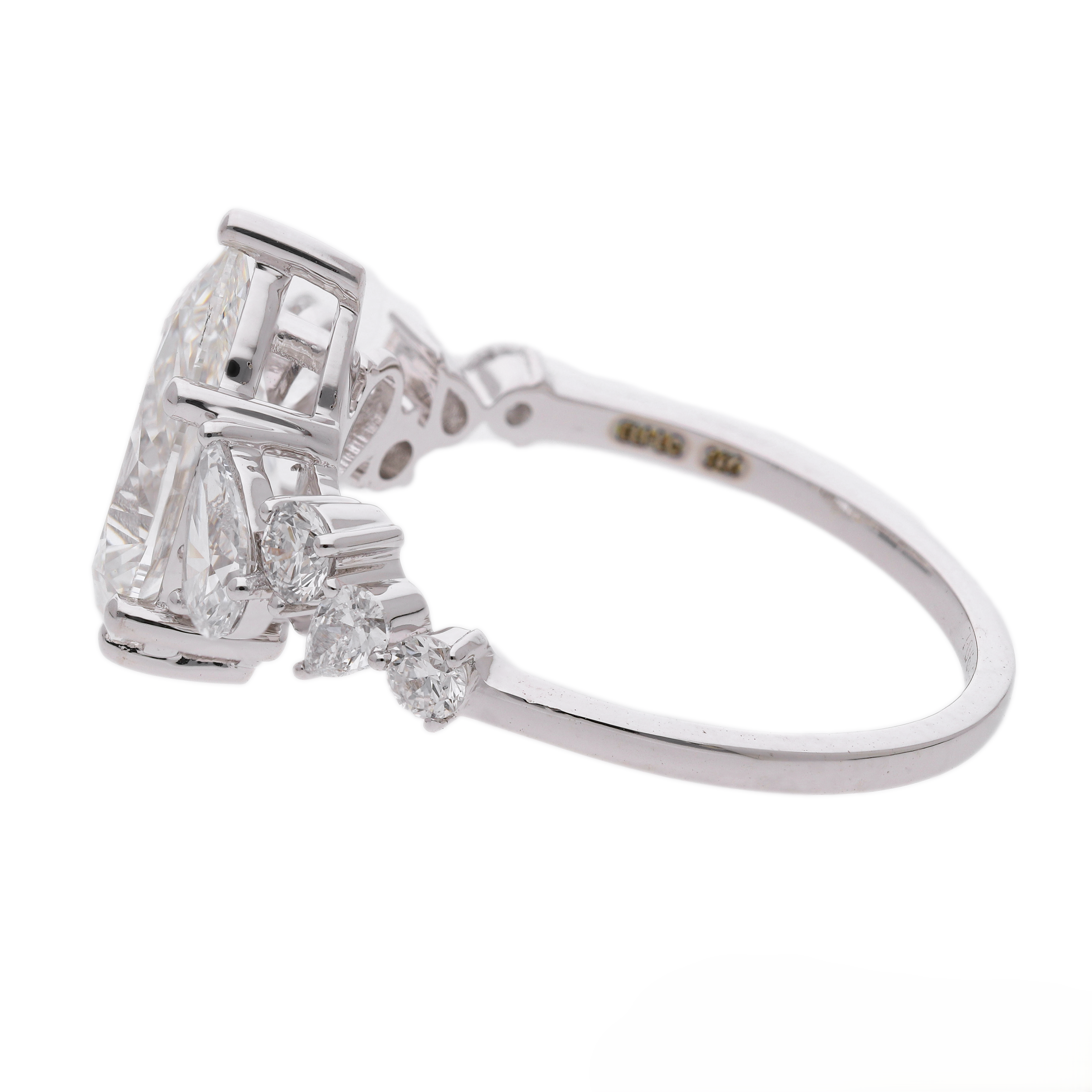 Pear Cut Lab-Grown Diamond Multi-Stone Engagement Ring