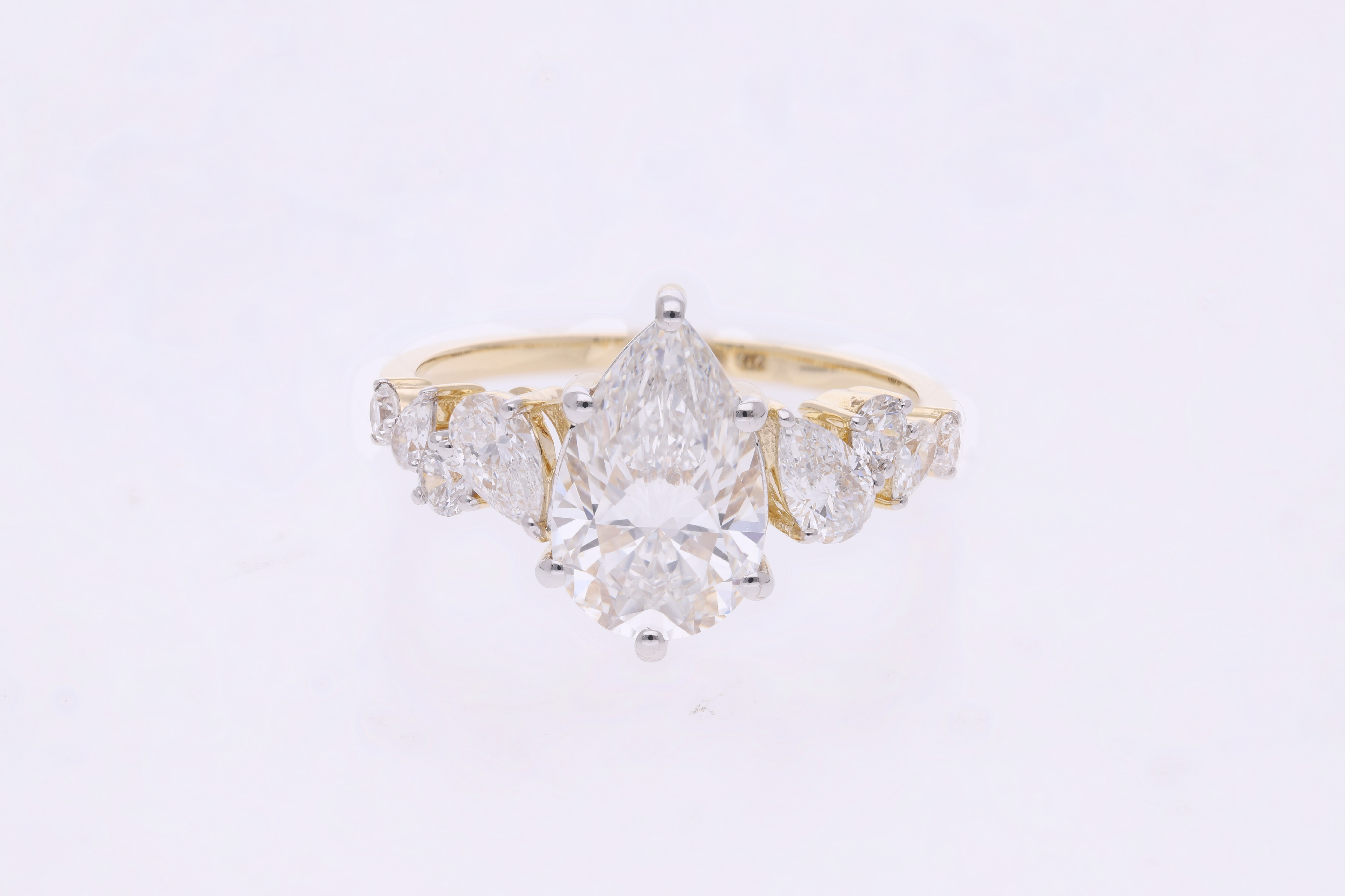 Pear Cut Lab-Grown Diamond Multi-Stone Engagement Ring