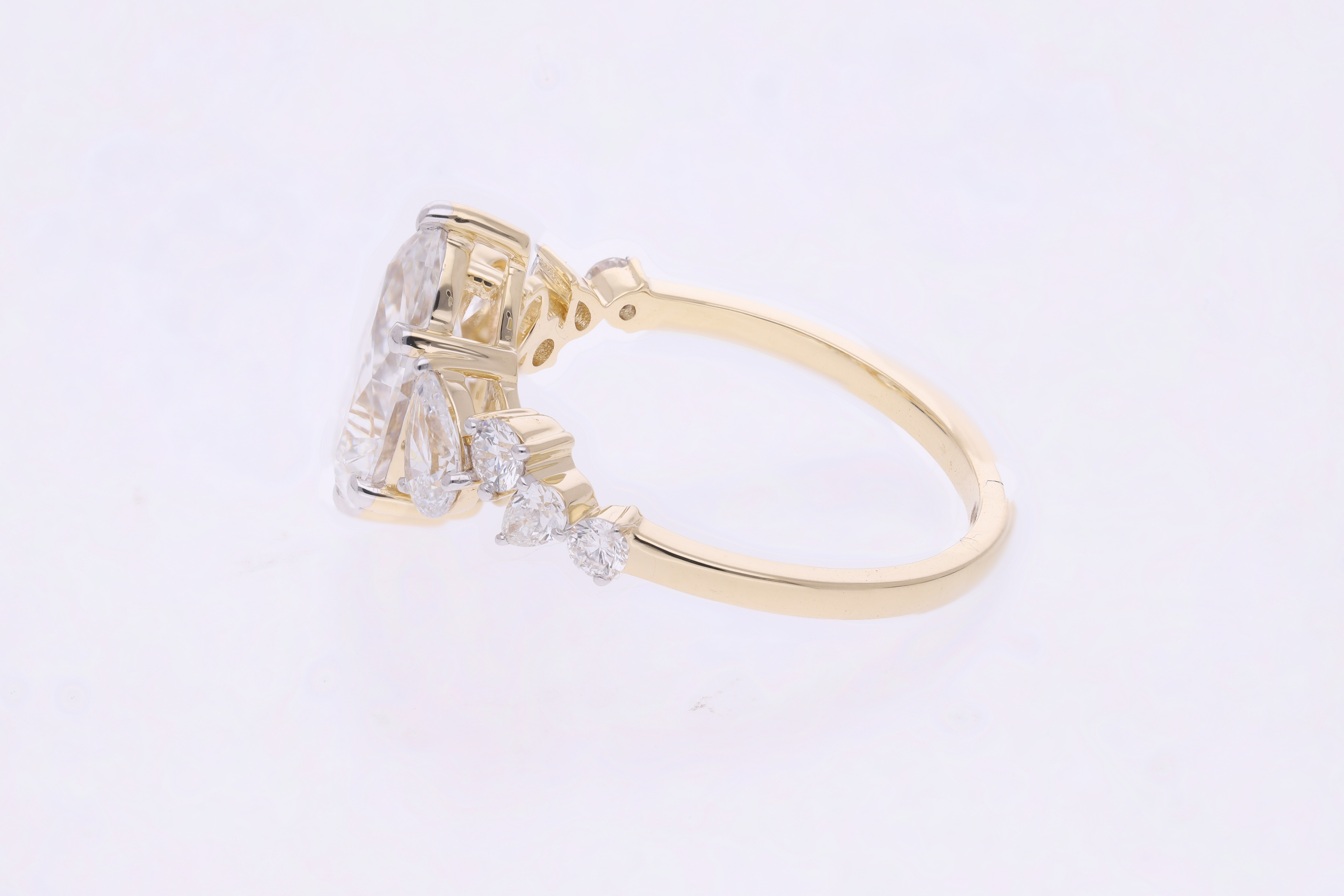 Pear Cut Lab-Grown Diamond Multi-Stone Engagement Ring