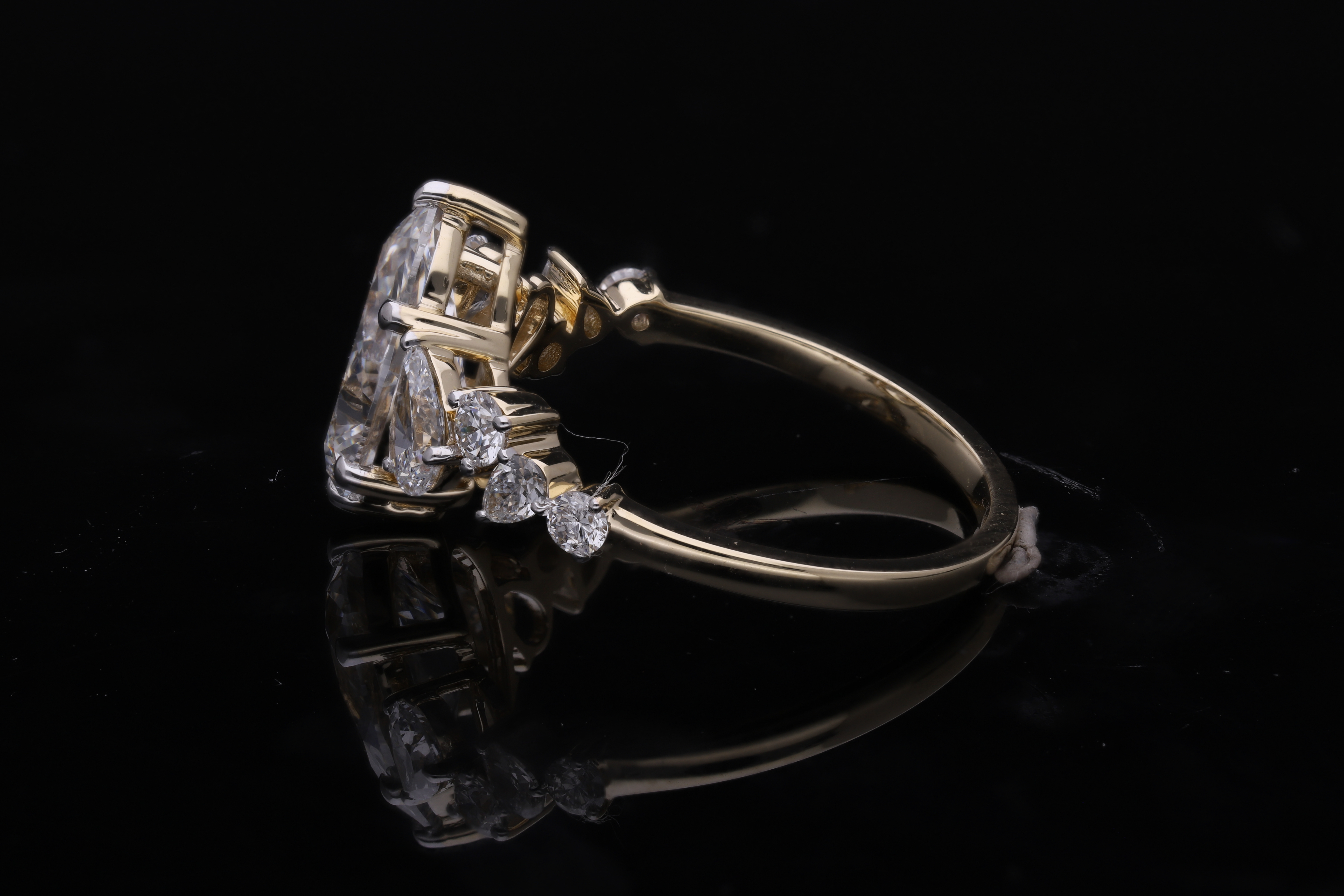 Pear Cut Lab-Grown Diamond Multi-Stone Engagement Ring