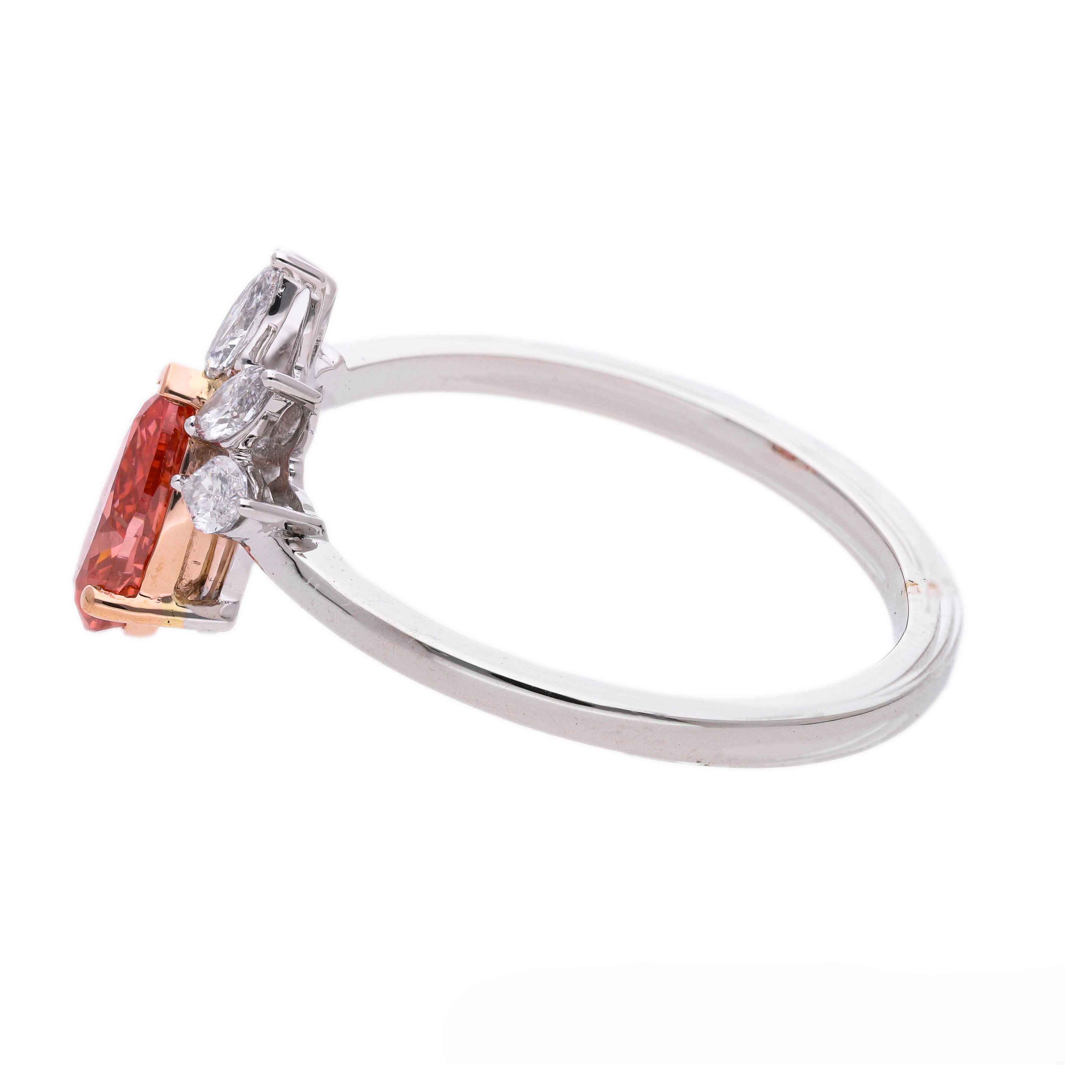 Pink Pear and Marquise Cut Lab-Grown Diamond "Sunbeam" Crown Ring