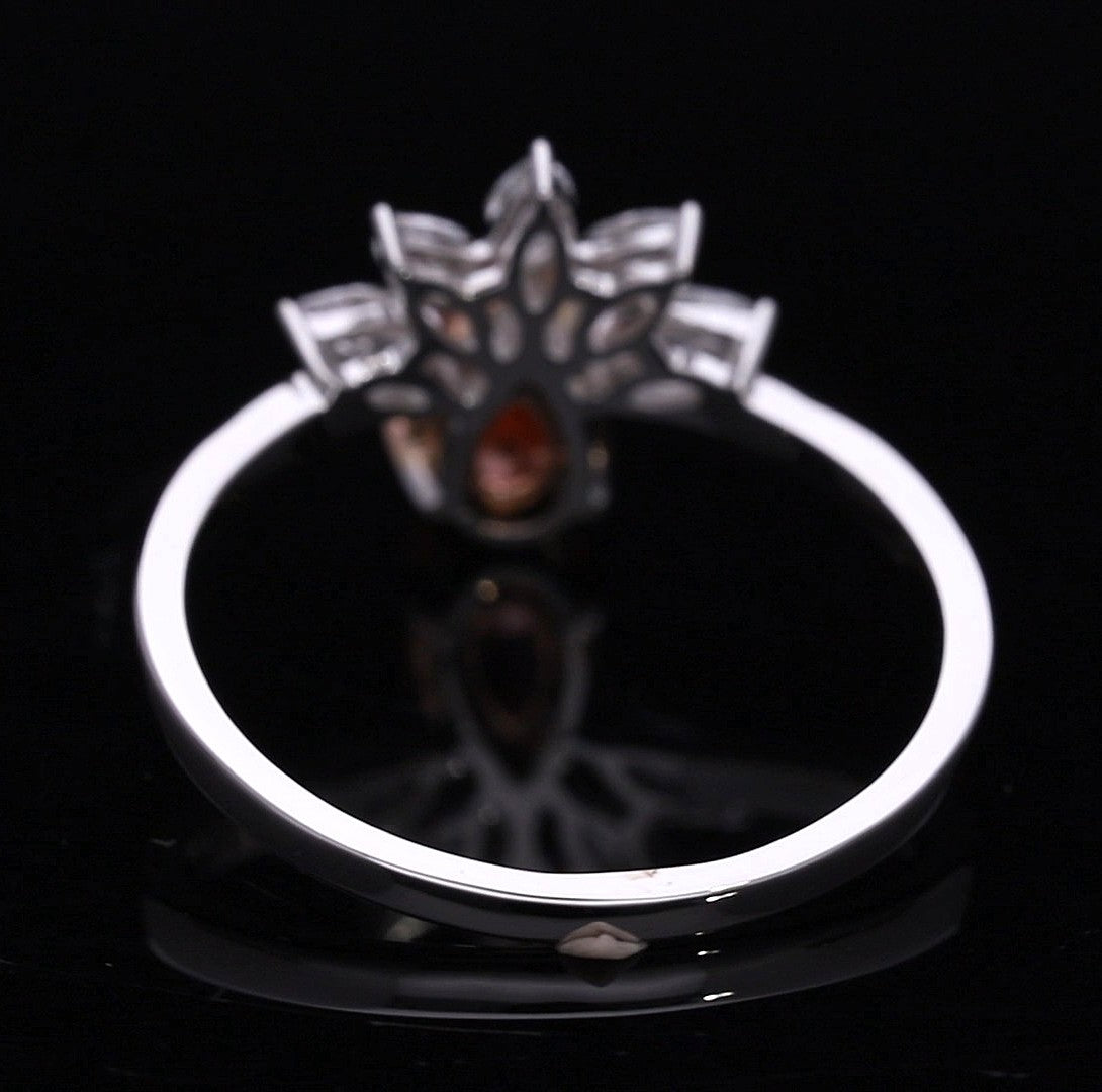 Pink Pear and Marquise Cut Lab-Grown Diamond "Sunbeam" Crown Ring