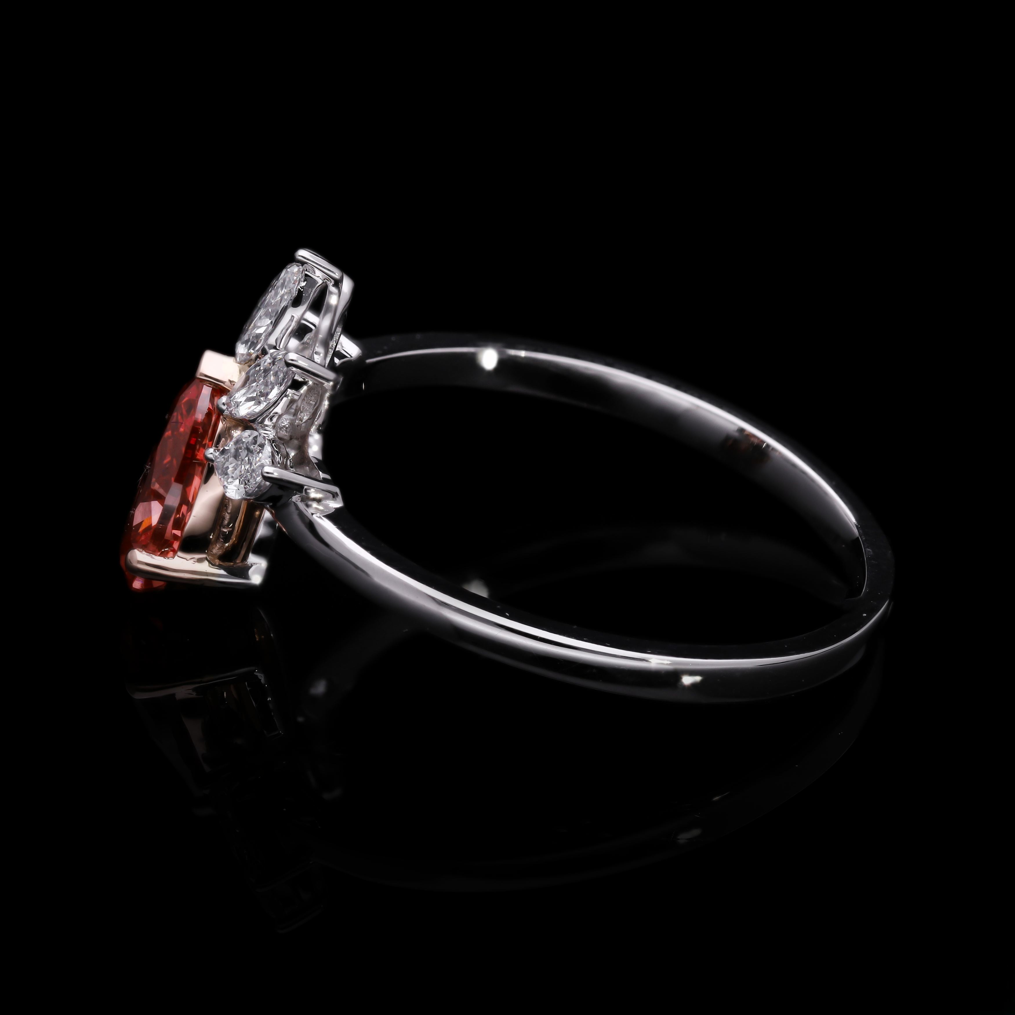 Pink Pear and Marquise Cut Lab-Grown Diamond "Sunbeam" Crown Ring