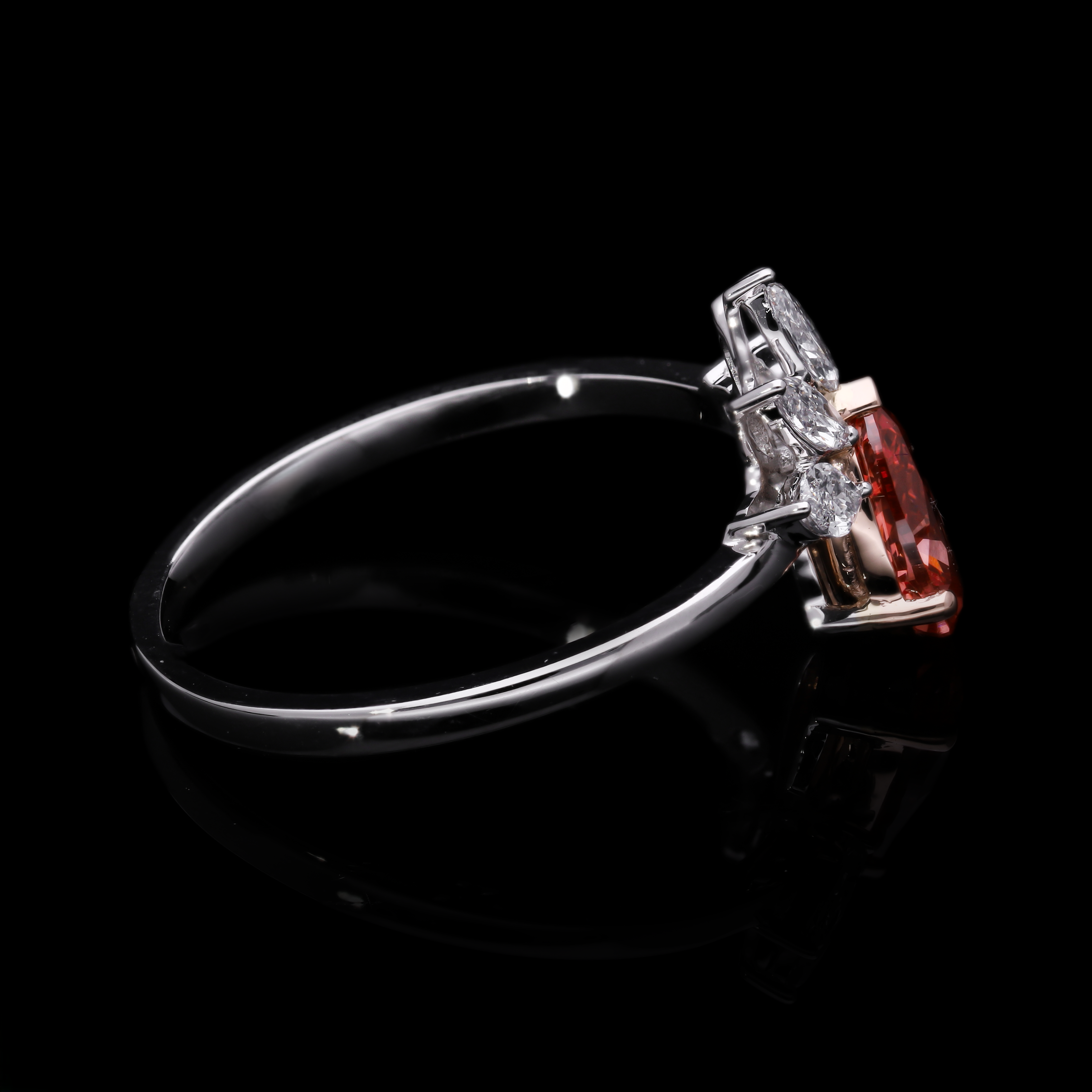 Pink Pear and Marquise Cut Lab-Grown Diamond "Sunbeam" Crown Ring