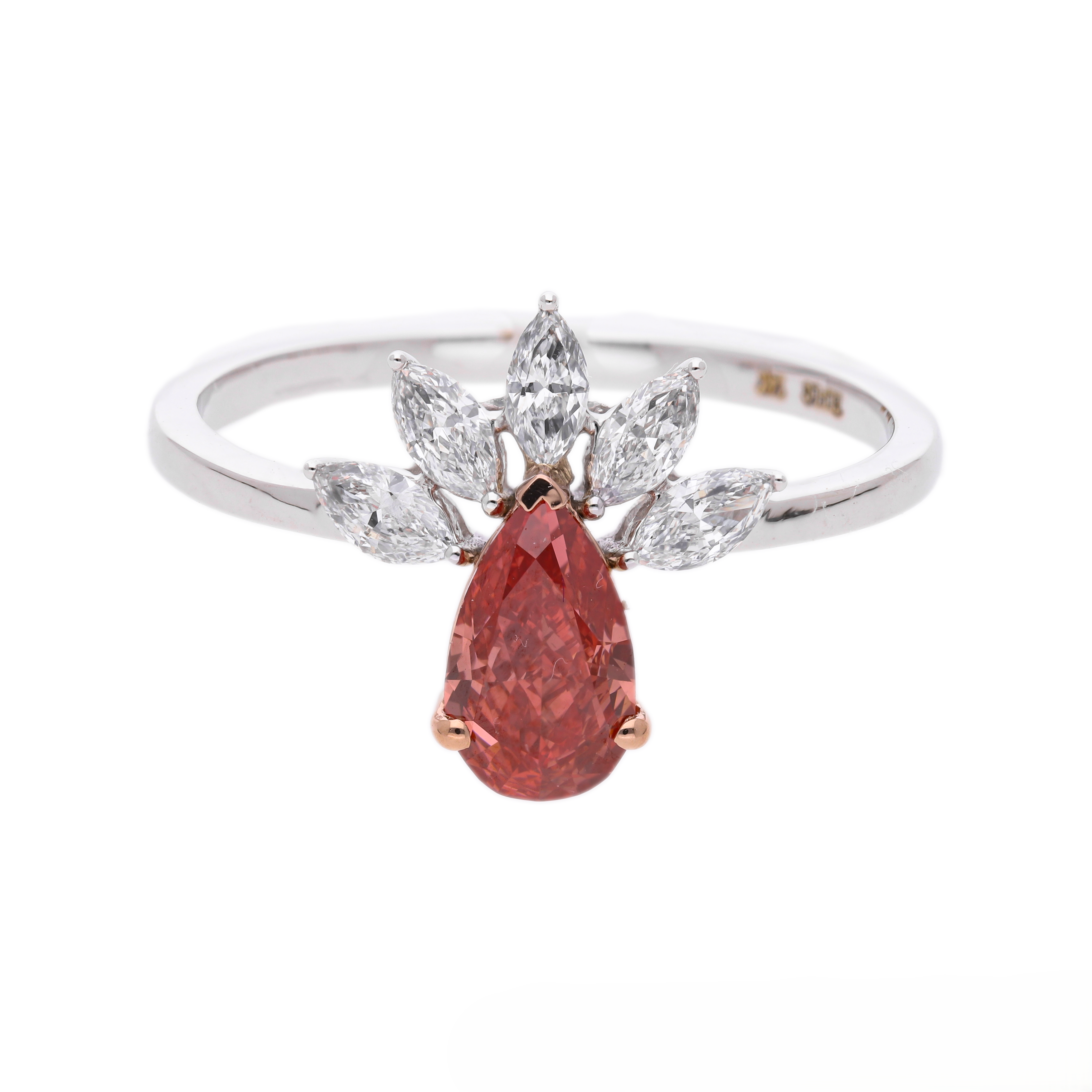 Pink Pear and Marquise Cut Lab-Grown Diamond "Sunbeam" Crown Ring