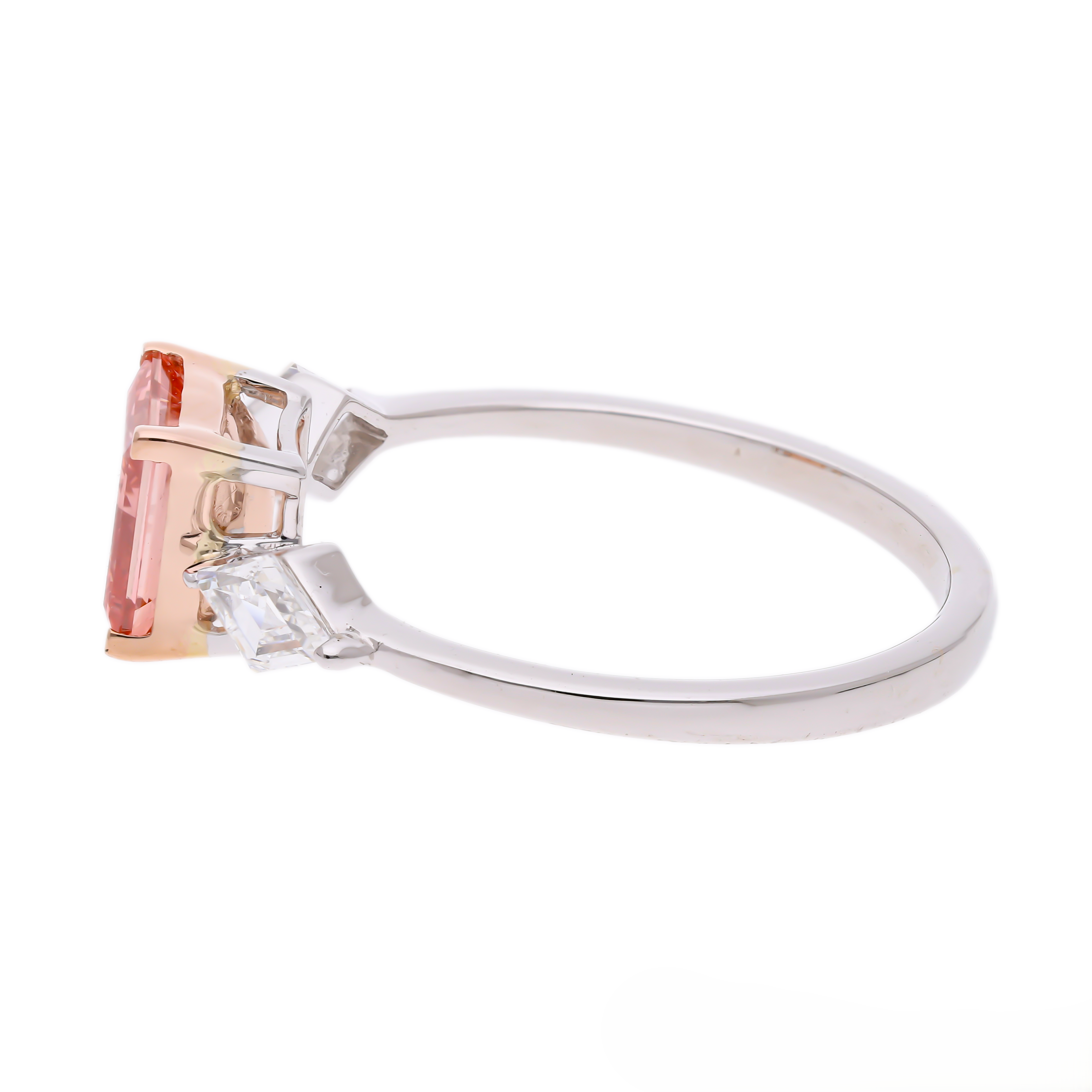 Pink Princess and Kite Shaped Lab-Grown Diamond Three-Stone Engagement Ring