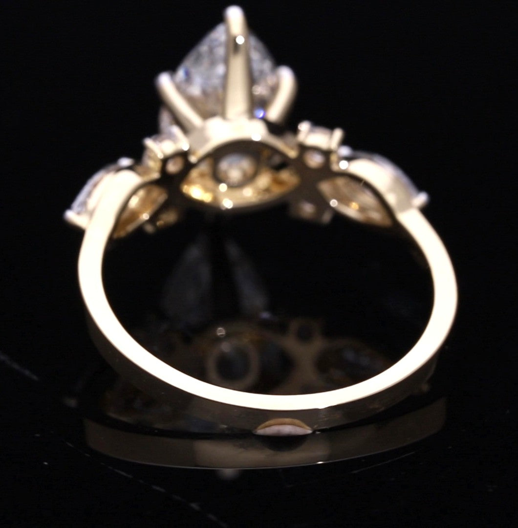 Marquise Cut Lab-Grown Diamond "Botanical Vine" Engagement Ring