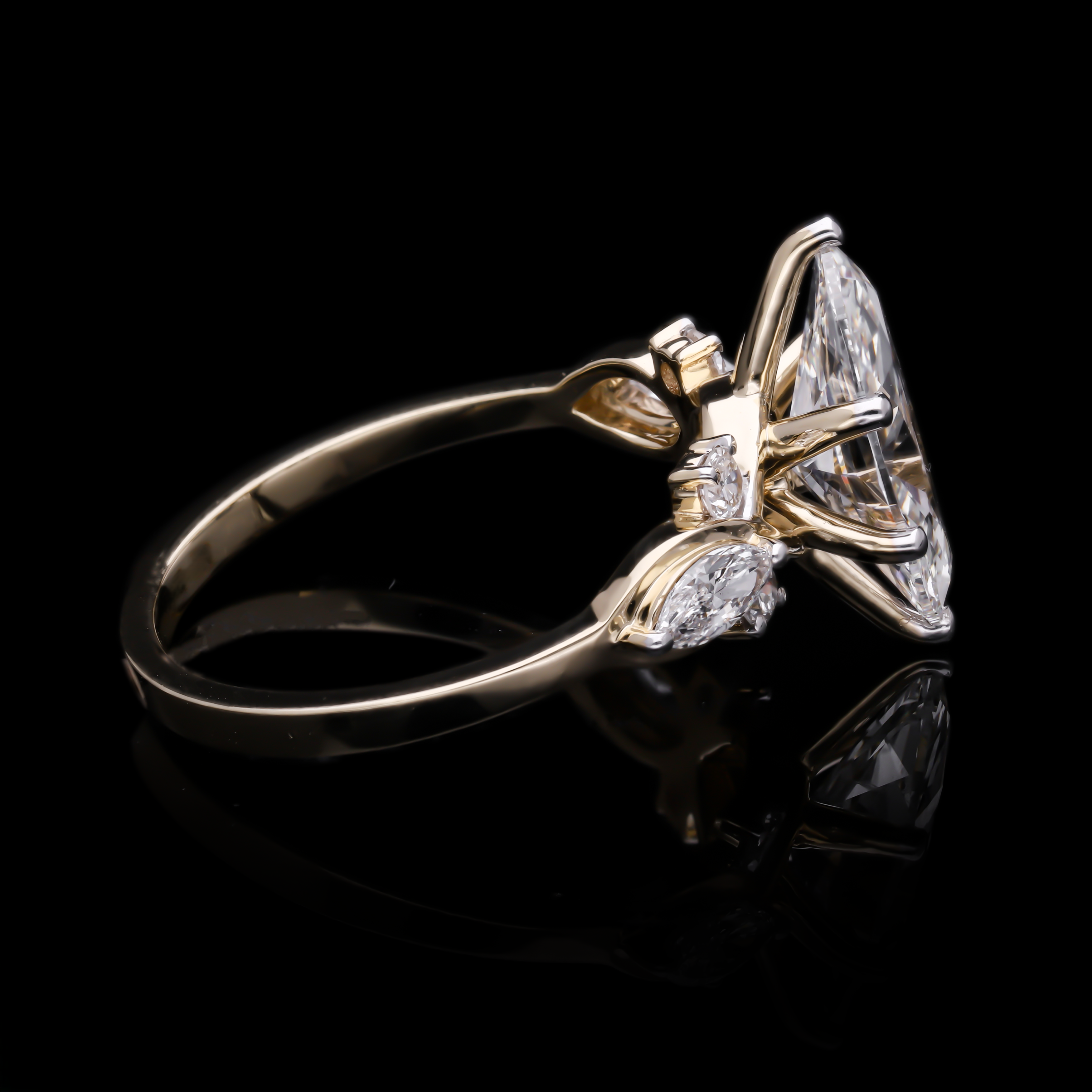 Marquise Cut Lab-Grown Diamond "Botanical Vine" Engagement Ring