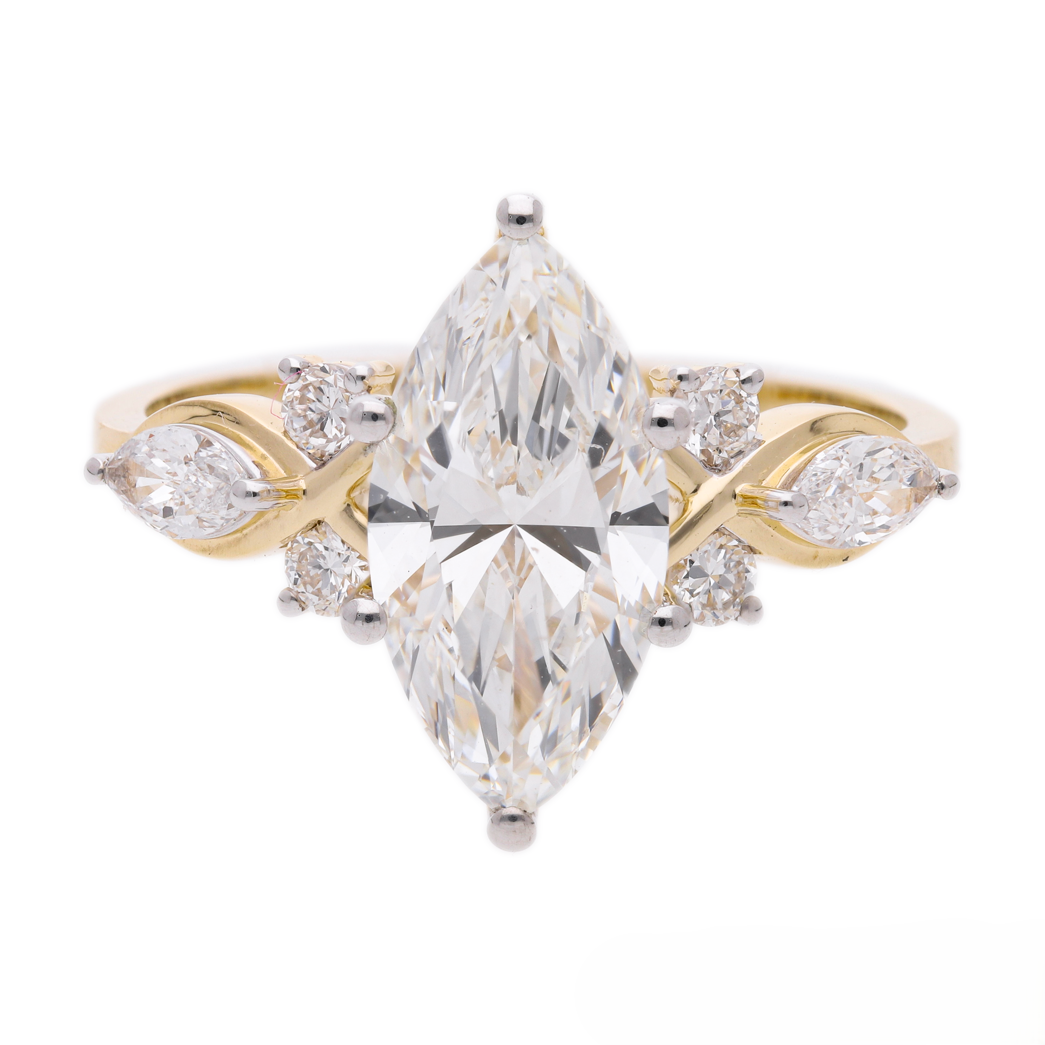 Marquise Cut Lab-Grown Diamond "Botanical Vine" Engagement Ring