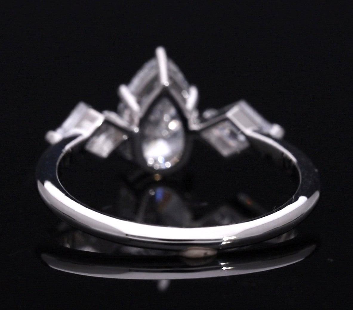 Pear Cut and Kite Shaped Lab-Grown Diamond Three-Stone Engagement Ring