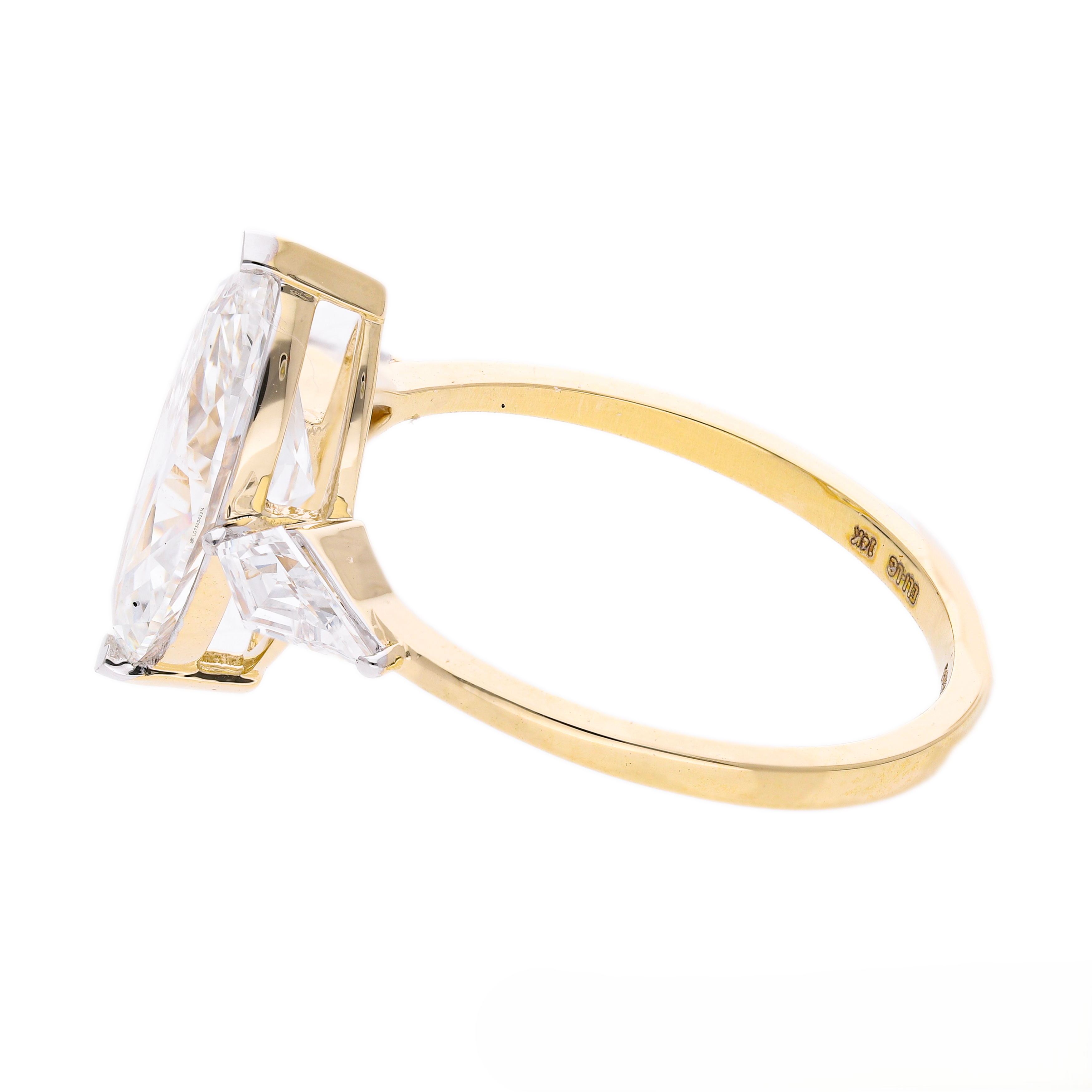 Marquise Cut and Kite Shaped Lab-Grown Diamond Three-Stone Engagement Ring