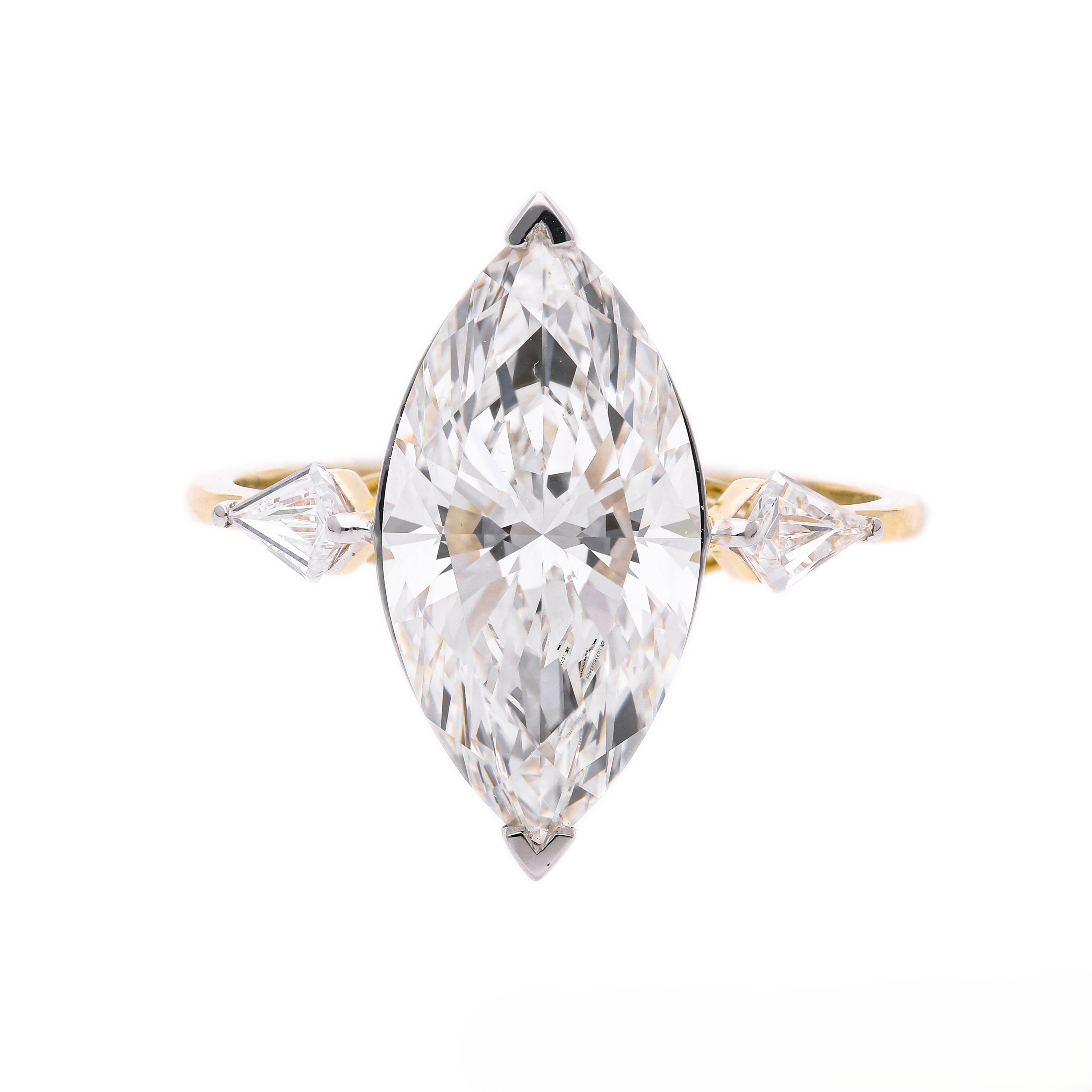 Marquise Cut and Kite Shaped Lab-Grown Diamond Three-Stone Engagement Ring