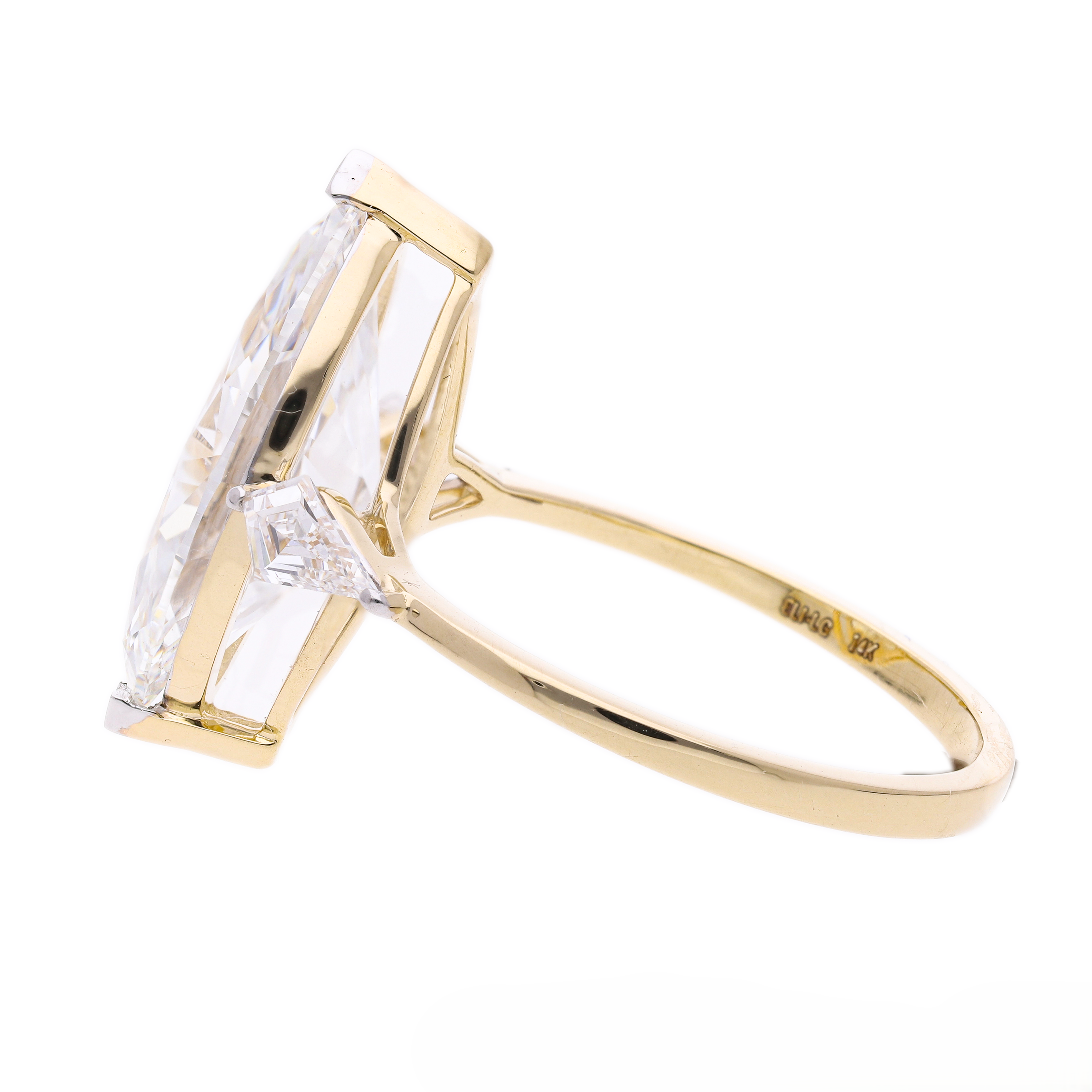 Marquise Cut and Kite Shaped Lab-Grown Diamond Three-Stone Engagement Ring