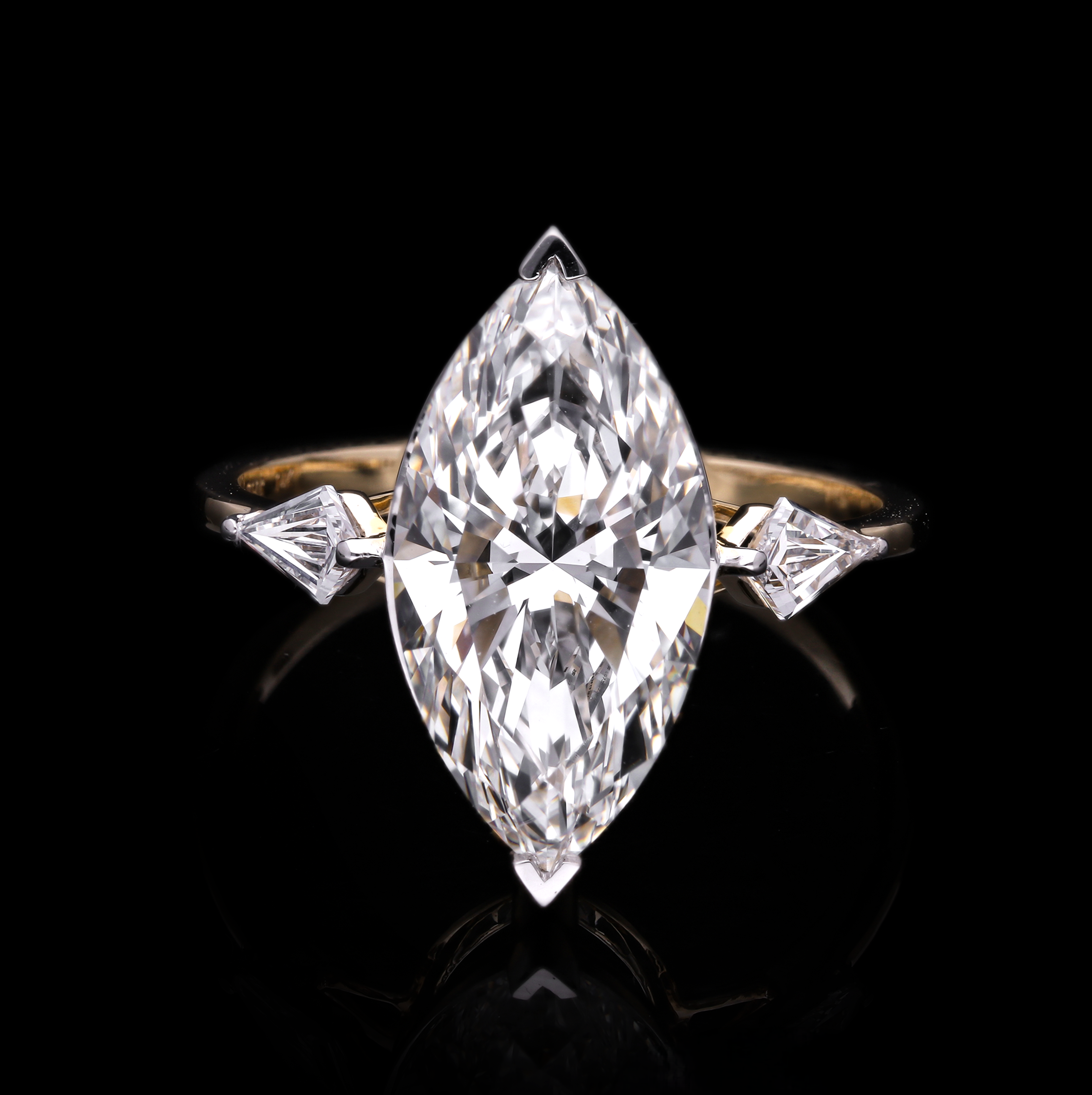 Marquise Cut and Kite Shaped Lab-Grown Diamond Three-Stone Engagement Ring