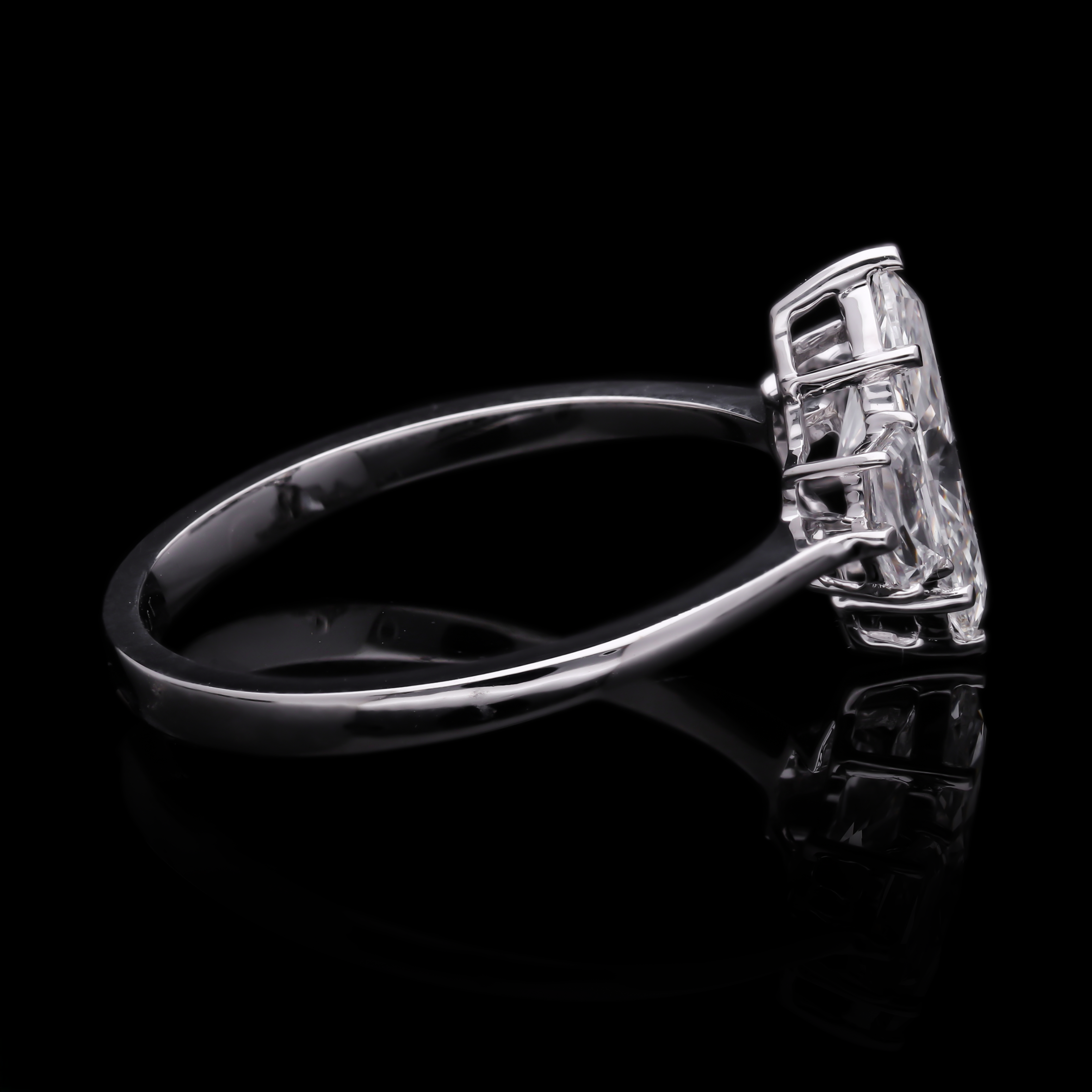 Marquise Cut and Cadillac Cut Lab-Grown Diamond Three-Stone Engagement Ring