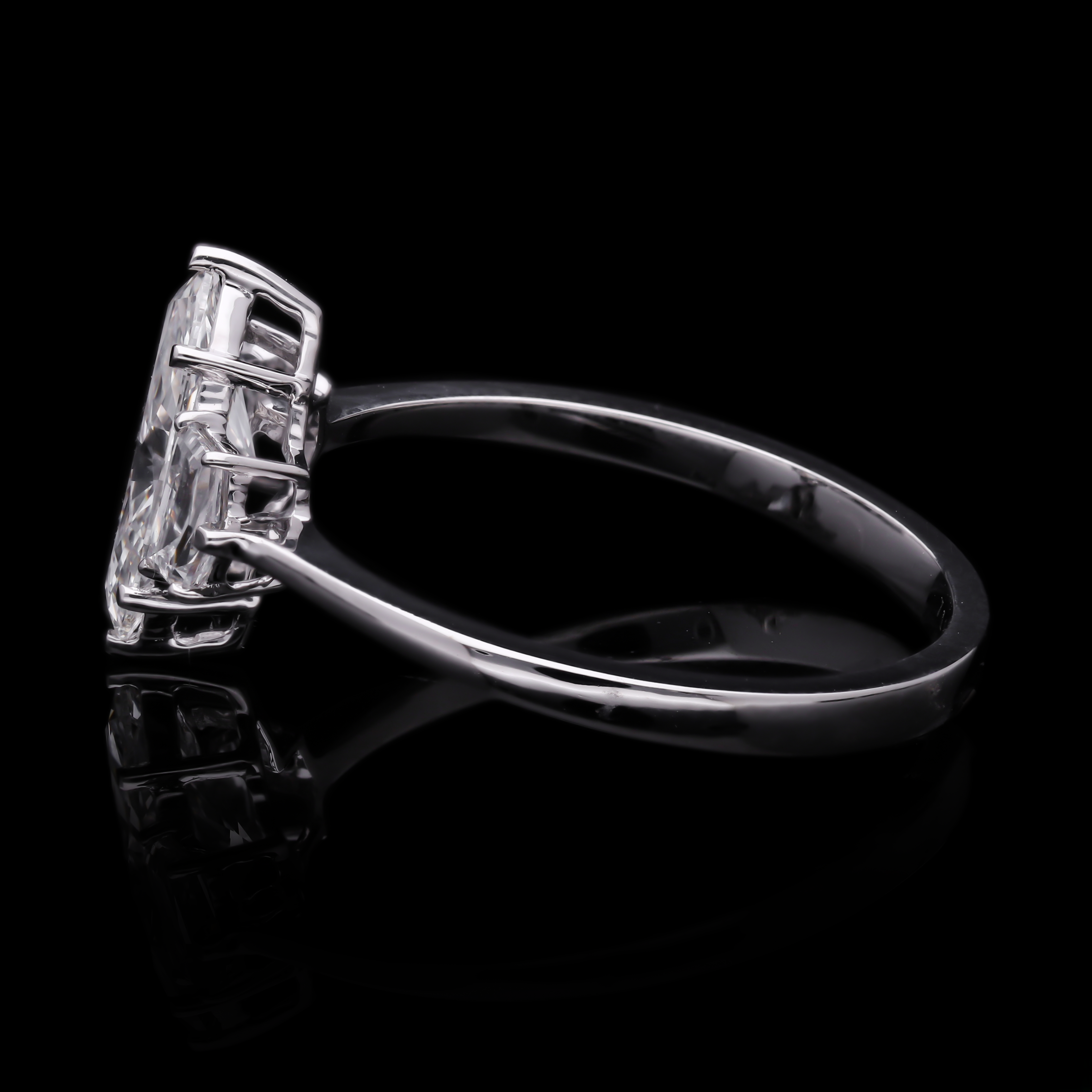 Marquise Cut and Cadillac Cut Lab-Grown Diamond Three-Stone Engagement Ring