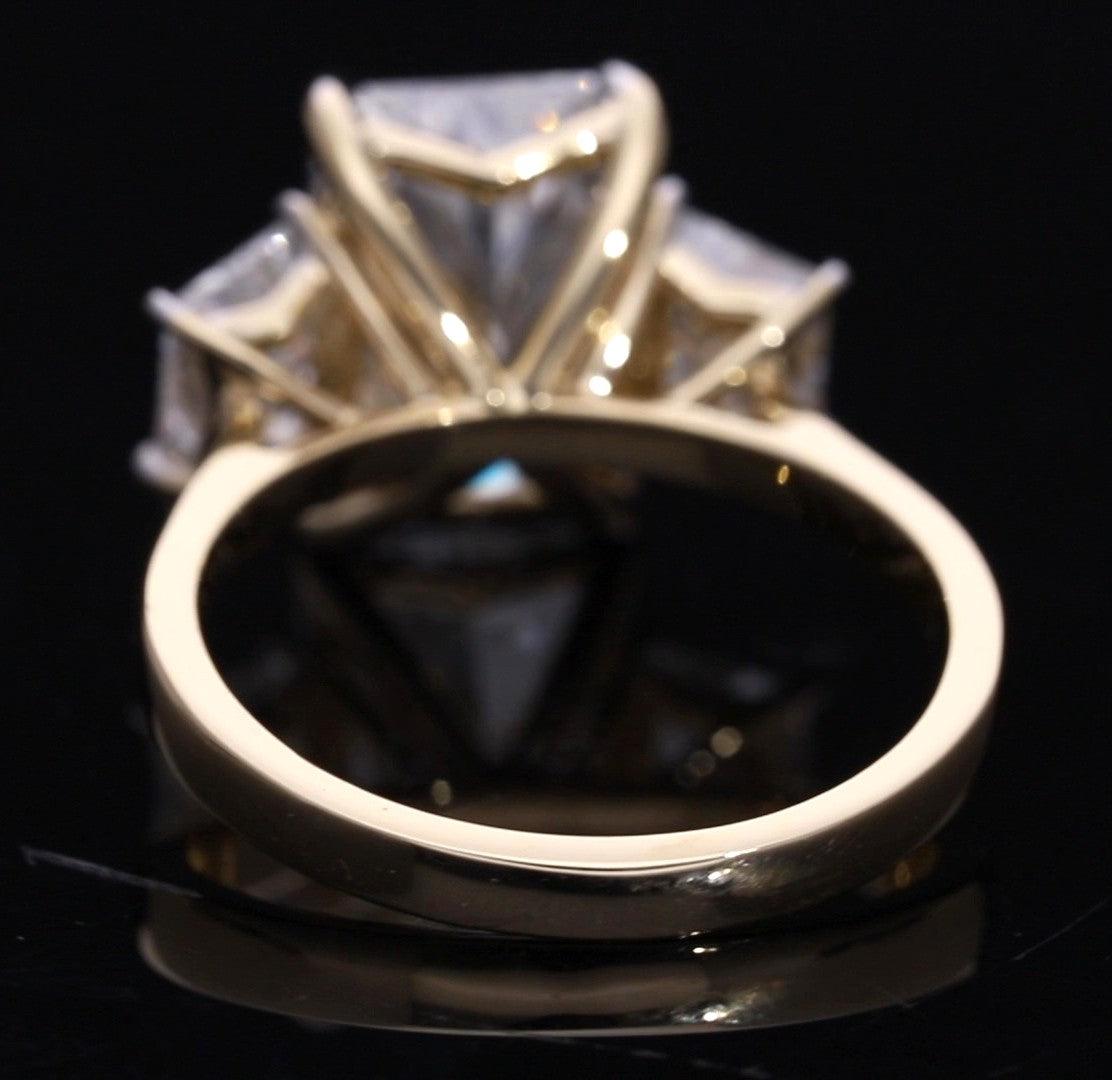 Radiant Cut and Trapezoid Lab-Grown Diamond Three-Stone Engagement Ring