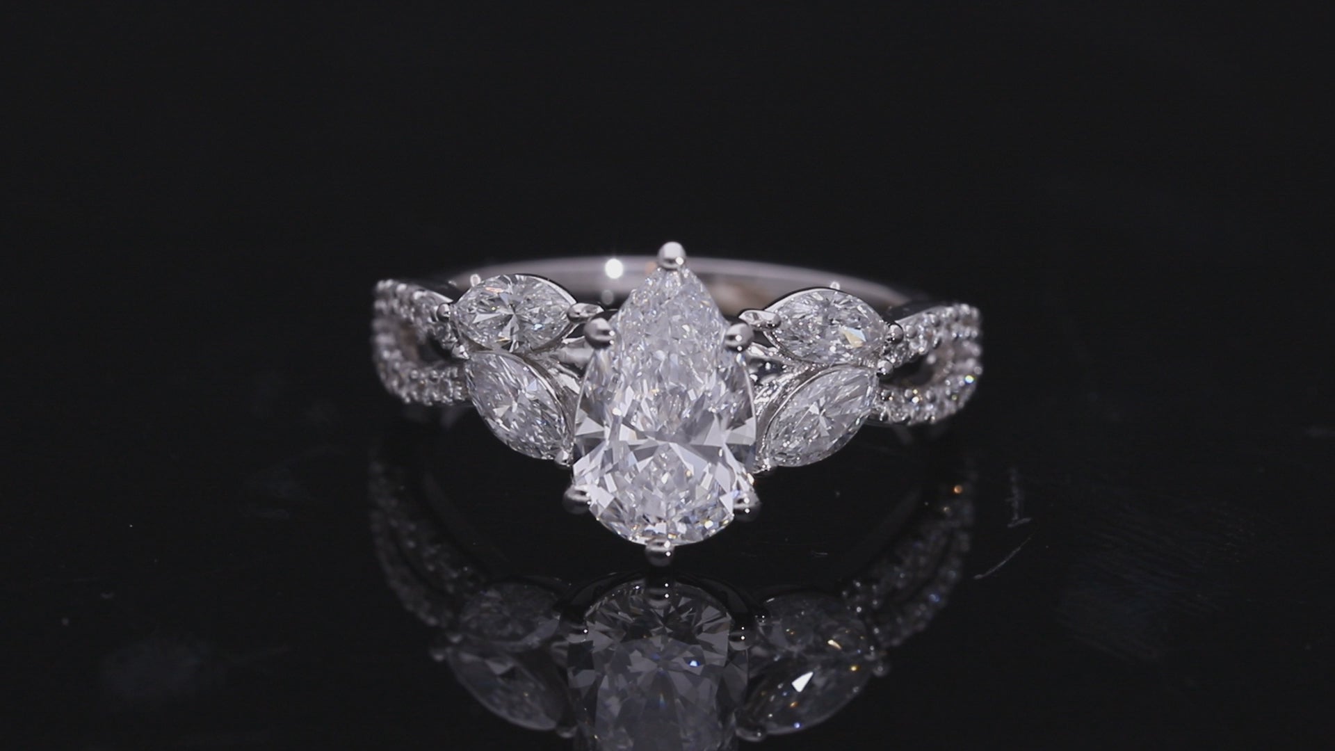 Pear Cut and Marquise Lab-Grown Diamond Infinity Band Engagement Ring